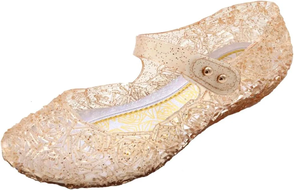 Kawai Peach Girls' Cute Sparkle Sandals Fancy Dress Up Jelly Party Dancing Cosplay Shoes