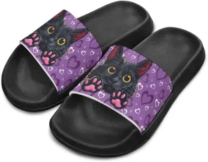 Kids Slide Sandals Cat Themed Anti-Slip Girls Boys Sandals for Beach