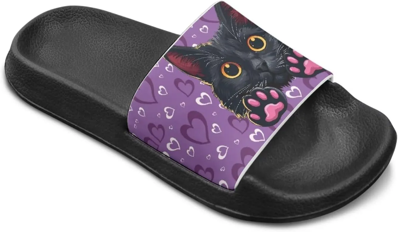 Kids Slide Sandals Cat Themed Anti-Slip Girls Boys Sandals for Beach