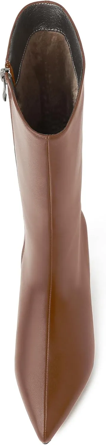 Knee High Boots Women, Pointed Toe Tall Boots Stiletto Kitten Heel Long Boots Slip On Dress Knee High Boots