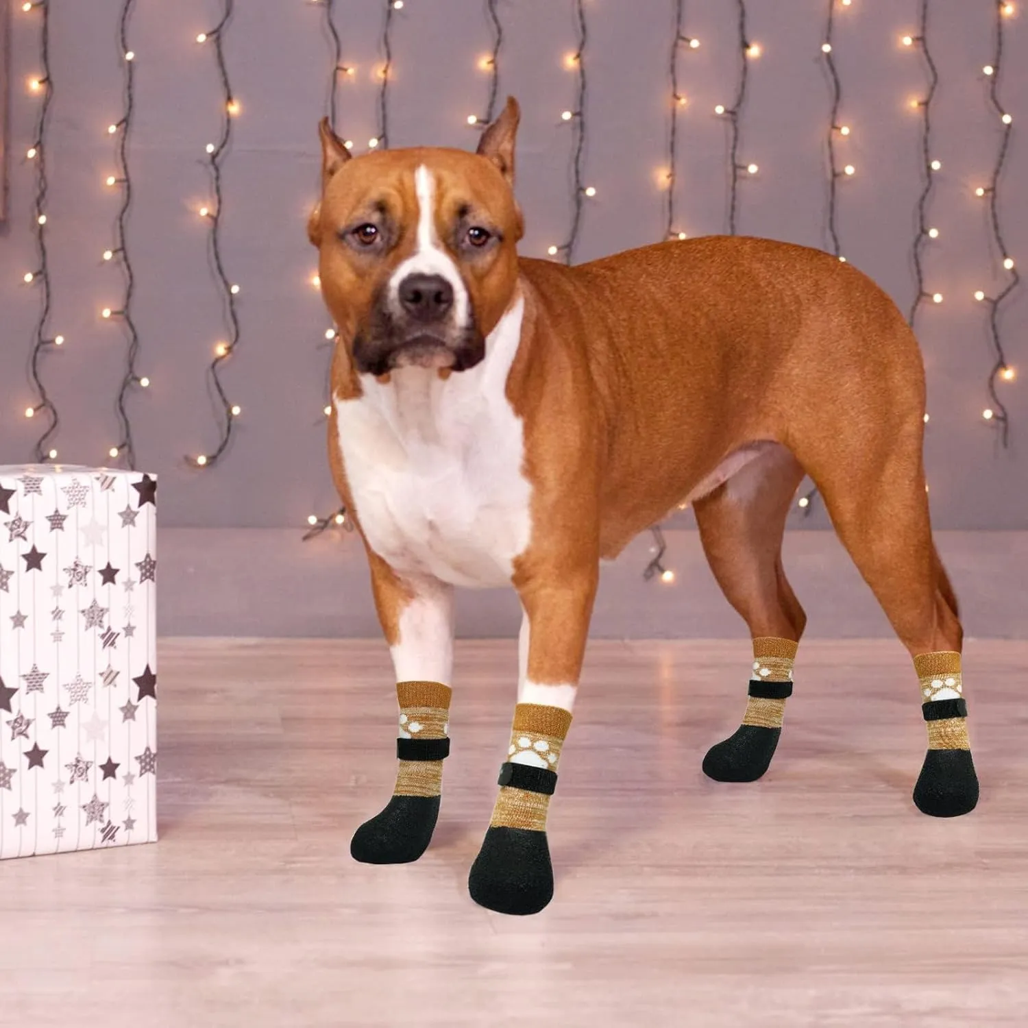 KOOLTAIL Anti Slip Dog Socks for Hot/Clod Pavement to Prevent Licking Paws，Dog Booties for Hardwood Floors, Traction Rain Dog Boots&Paw Protectors Shoes with Grip for Small Medium Large Senior Dogs XL