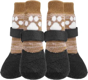 KOOLTAIL Anti Slip Dog Socks for Hot/Clod Pavement to Prevent Licking Paws，Dog Booties for Hardwood Floors, Traction Rain Dog Boots&Paw Protectors Shoes with Grip for Small Medium Large Senior Dogs XL