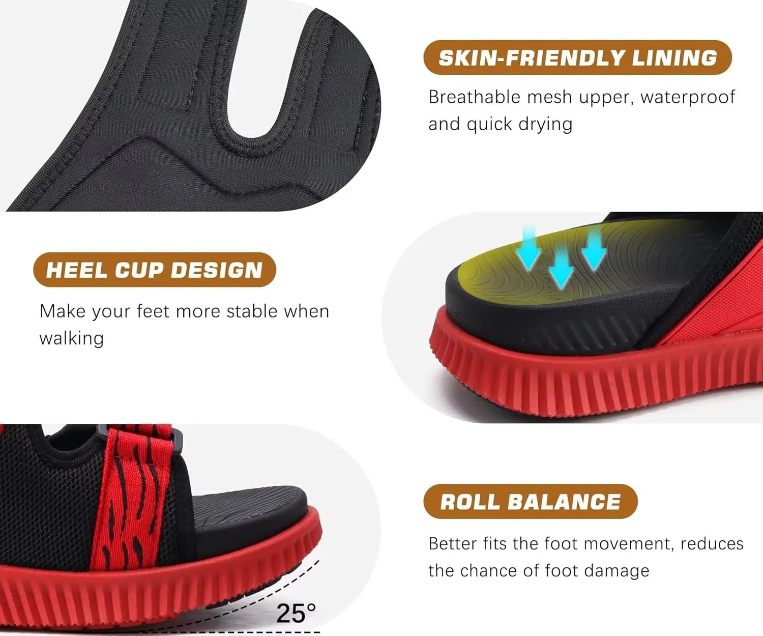 KuaiLu Mens Orthotic Sandals Athletic Thick Cushion Recovery Sport Slides Adjustable Strap Open Toe Walking Sandles With Comfortable Plantar Fasciitis Arch Support