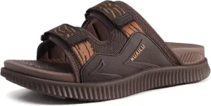 KuaiLu Mens Orthotic Sandals Athletic Thick Cushion Recovery Sport Slides Adjustable Strap Open Toe Walking Sandles With Comfortable Plantar Fasciitis Arch Support