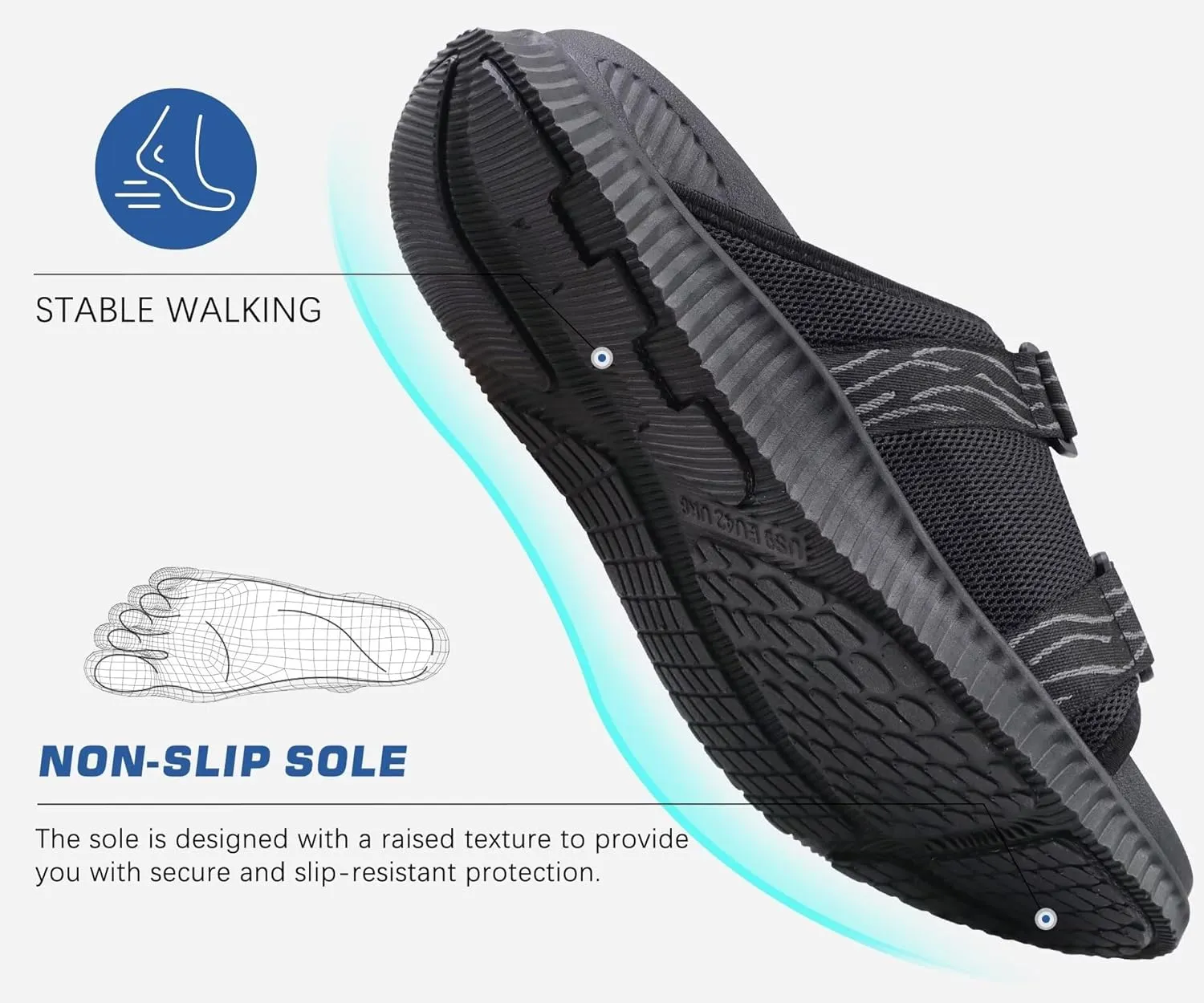 KuaiLu Mens Orthotic Sandals Athletic Thick Cushion Recovery Sport Slides Adjustable Strap Open Toe Walking Sandles With Comfortable Plantar Fasciitis Arch Support