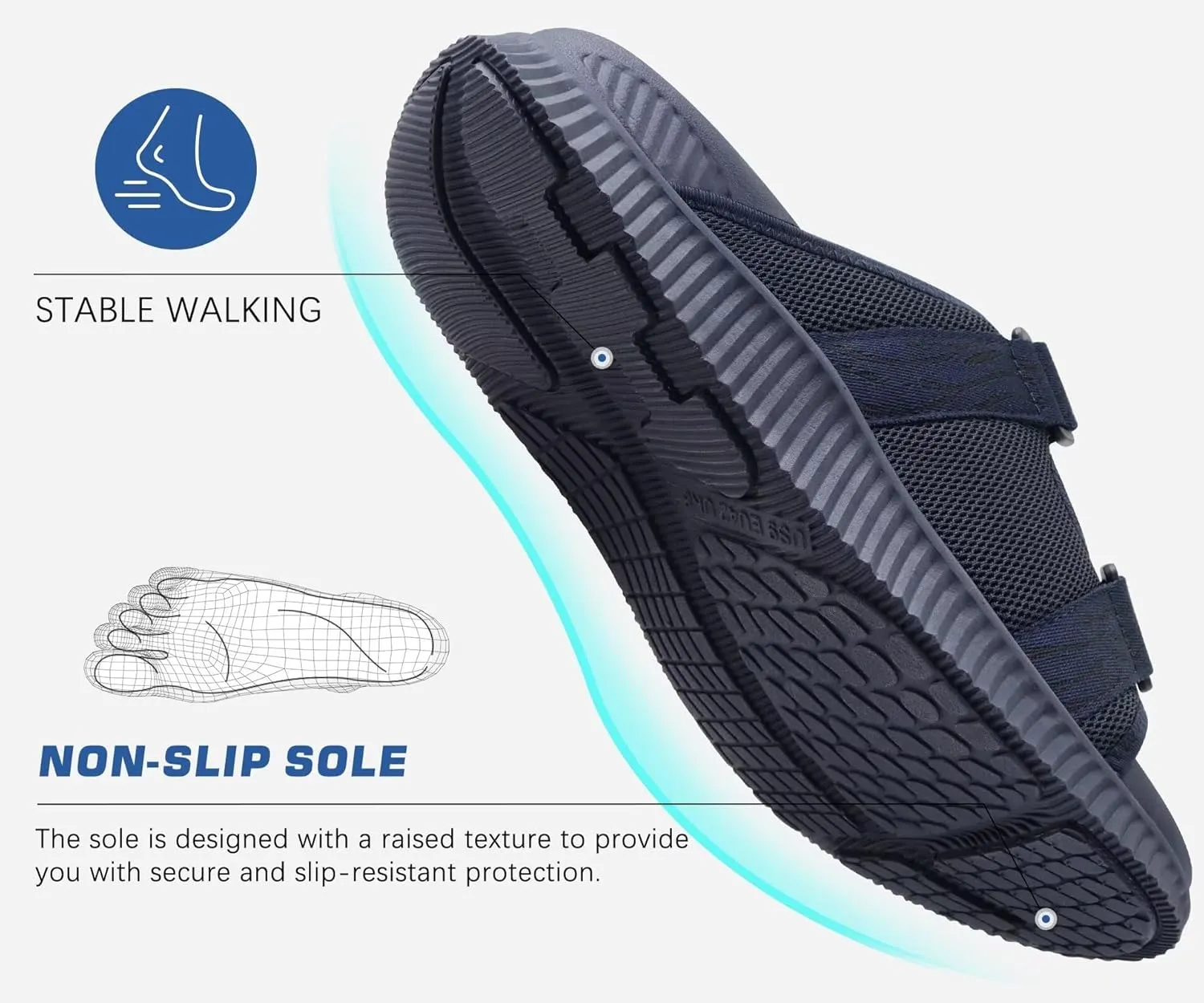 KuaiLu Mens Orthotic Sandals Athletic Thick Cushion Recovery Sport Slides Adjustable Strap Open Toe Walking Sandles With Comfortable Plantar Fasciitis Arch Support