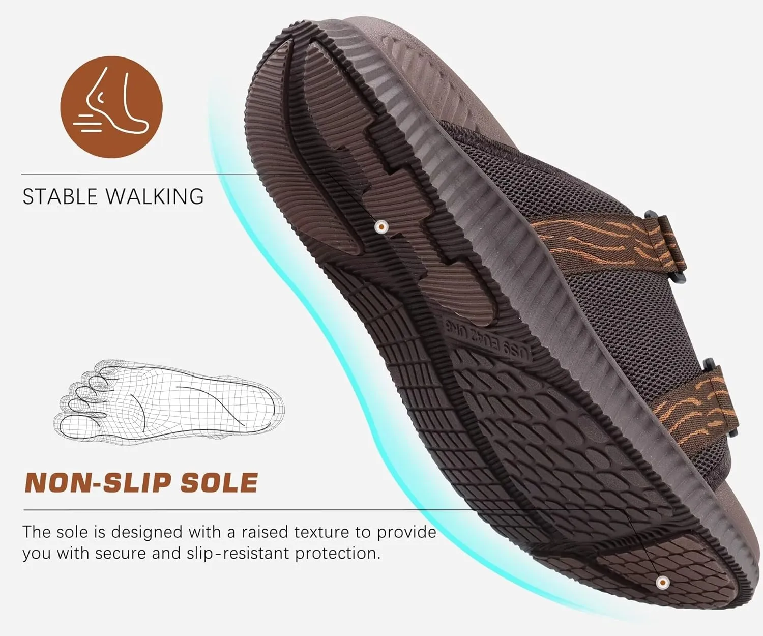KuaiLu Mens Orthotic Sandals Athletic Thick Cushion Recovery Sport Slides Adjustable Strap Open Toe Walking Sandles With Comfortable Plantar Fasciitis Arch Support