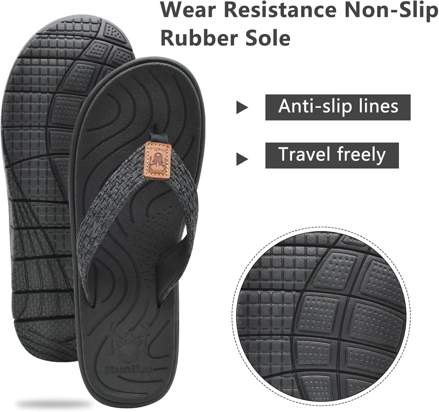KuaiLu Womens Casual Flip Flops Yoga Mat Comfortable Cushion Arch Support Walking Thong Sandals Lightweight Non-Slip Summer Beach Slippers