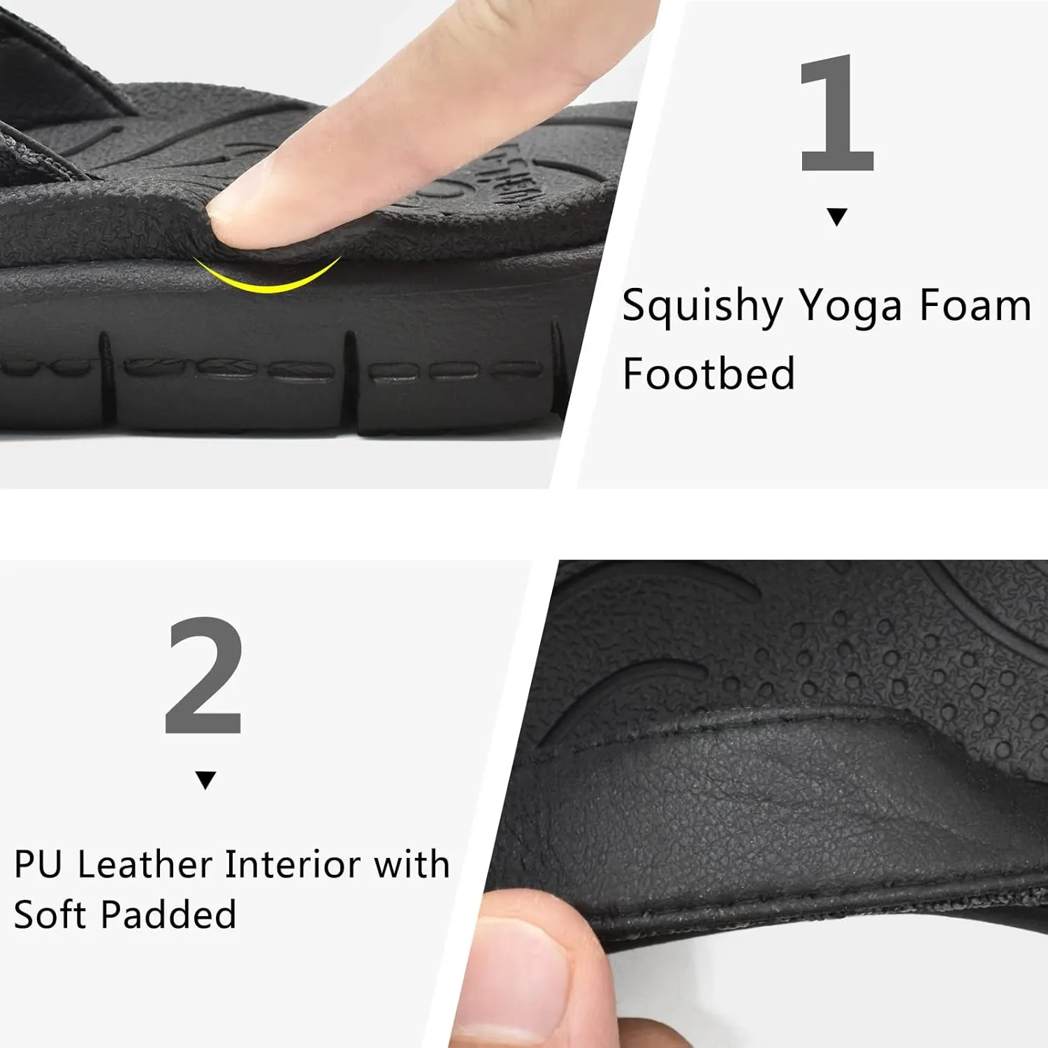 KuaiLu Womens Casual Flip Flops Yoga Mat Comfortable Cushion Arch Support Walking Thong Sandals Lightweight Non-Slip Summer Beach Slippers