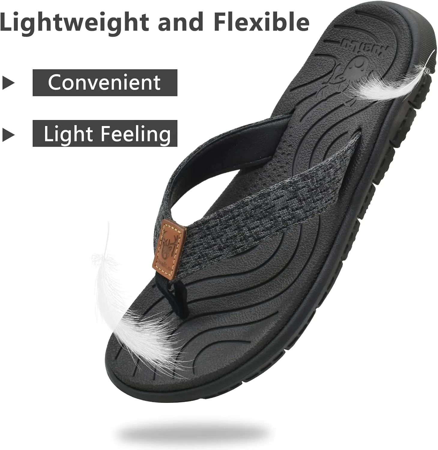 KuaiLu Womens Casual Flip Flops Yoga Mat Comfortable Cushion Arch Support Walking Thong Sandals Lightweight Non-Slip Summer Beach Slippers