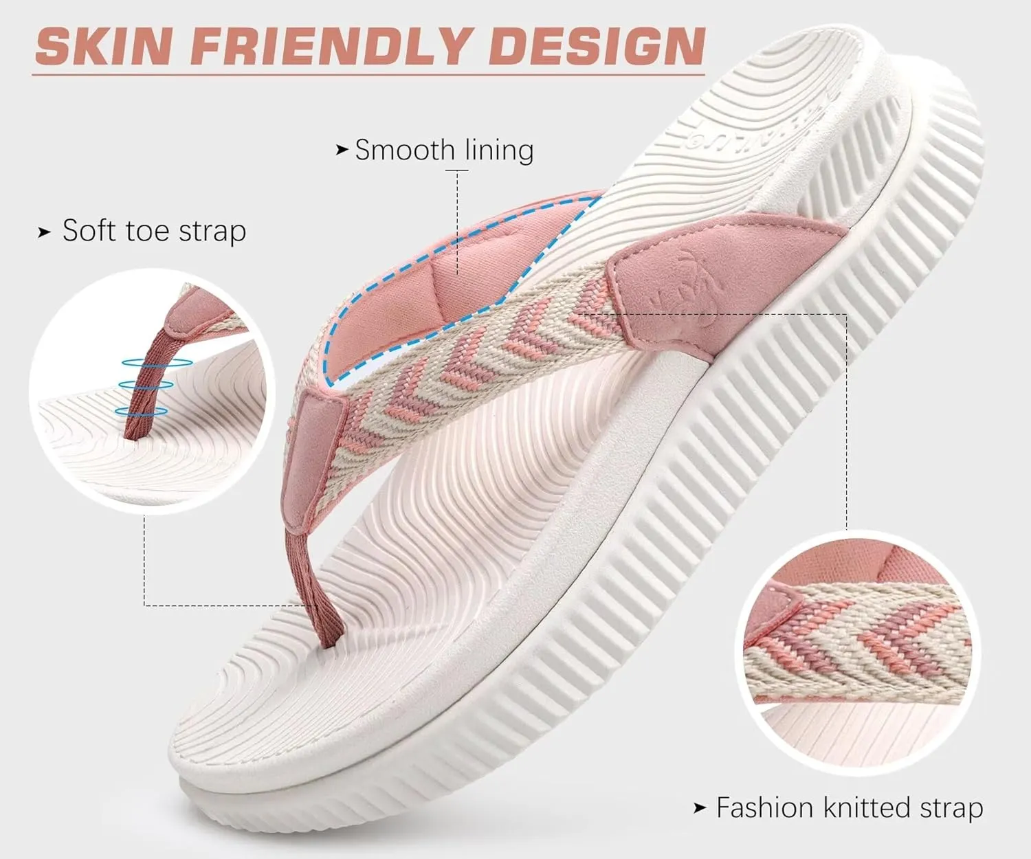 KuaiLu Womens Fashion Orthotic Flip Flops Ladies Athletic Thick Cushion Recovery Thong Sandals Slip On Memory Foam Walking Sandles With Comfortable Plantar Fasciitis Arch Support