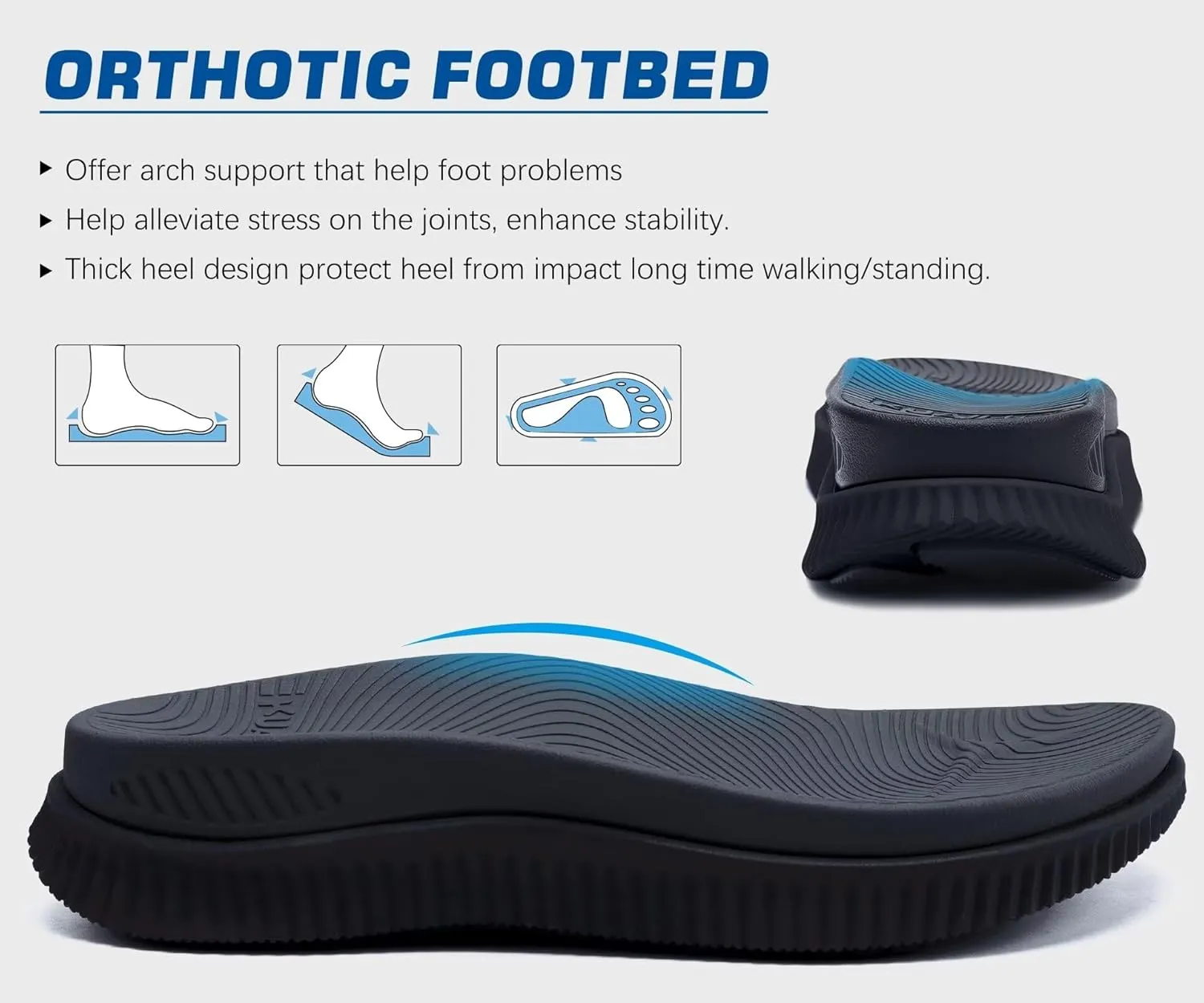 KuaiLu Womens Fashion Orthotic Flip Flops Ladies Athletic Thick Cushion Recovery Thong Sandals Slip On Memory Foam Walking Sandles With Comfortable Plantar Fasciitis Arch Support