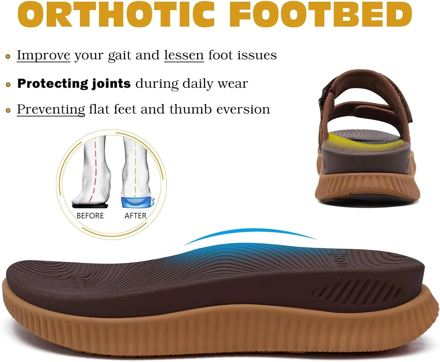 KuaiLu Womens Fashion Orthotic Slides Ladies Athletic Thick Cushion Recovery Sandals Adjustable Strap Slip On Walking Sandles With Comfortable Plantar Fasciitis Arch Support