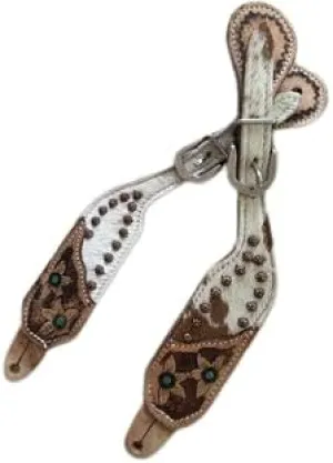 Leather Western Horse Spur Straps Handmade Genuine Tooled for Horse Riders Set of 2 Single Boots Equipment for Men-Women Craft Hardware Buckle TACK Basket Sport Equestrian Horse Spurs for Riding,SPR82