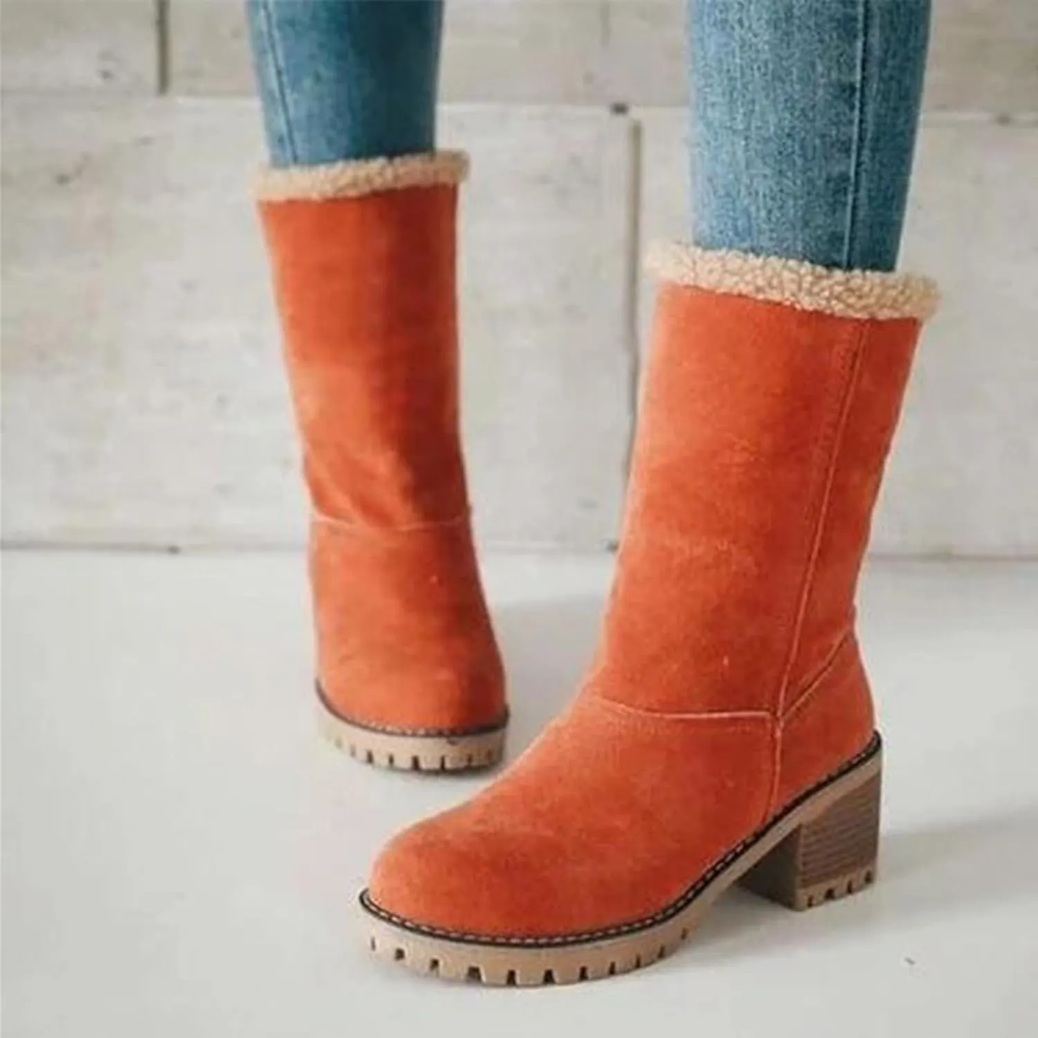 LELEBEAR Libiyi Boots, Libiyi Seniors' Chunky Heel Winter Boots, Libiyi Women's Chunky Heel Round Toe Snow Boots for Seniors