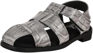 LIBERTYZENO Boys Crocodile Print Genuine Leather Kids Closed Toe Fisherman Sandal Shoes for Prom Graduation