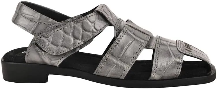LIBERTYZENO Boys Crocodile Print Genuine Leather Kids Closed Toe Fisherman Sandal Shoes for Prom Graduation