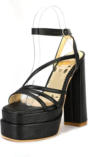 LISYIIZ Womens SS451 Fashion Dress Performance Dress Pigskin Leather Low Kitten Heeled Sandals