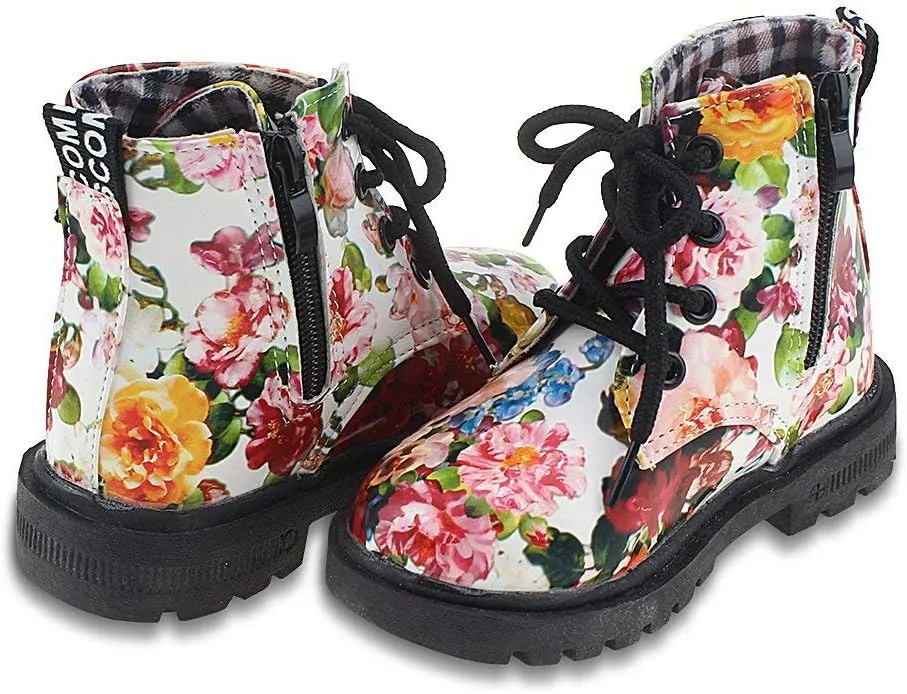 Little Kids Ankle Boots Little Girls Outdoor Combat Toddler Boots