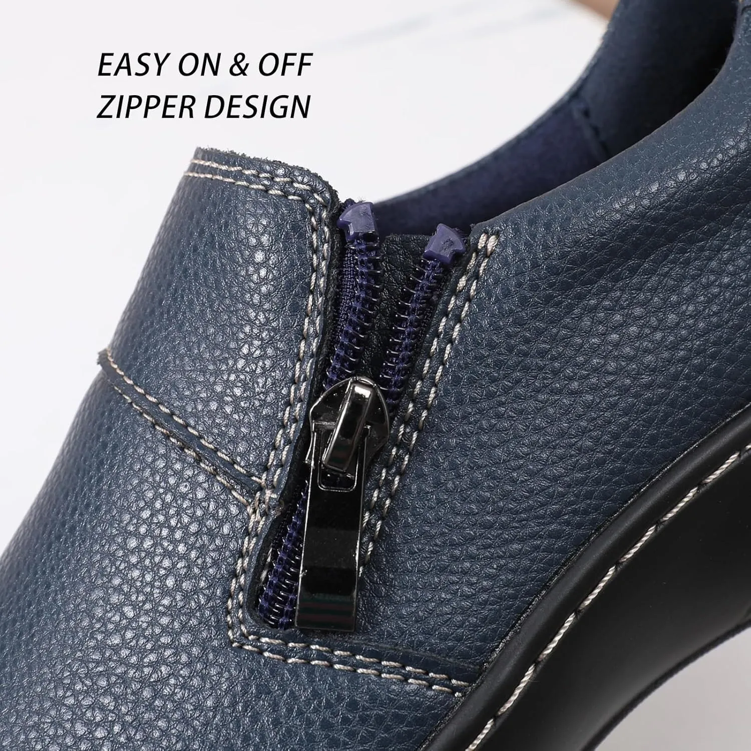 Loafers for Women Women's Loafers & Slip-Ons Zipper Walking Flats Casual Shoes Orthopedic Shoes Comfortable Dress Shoes Office Work Shoes