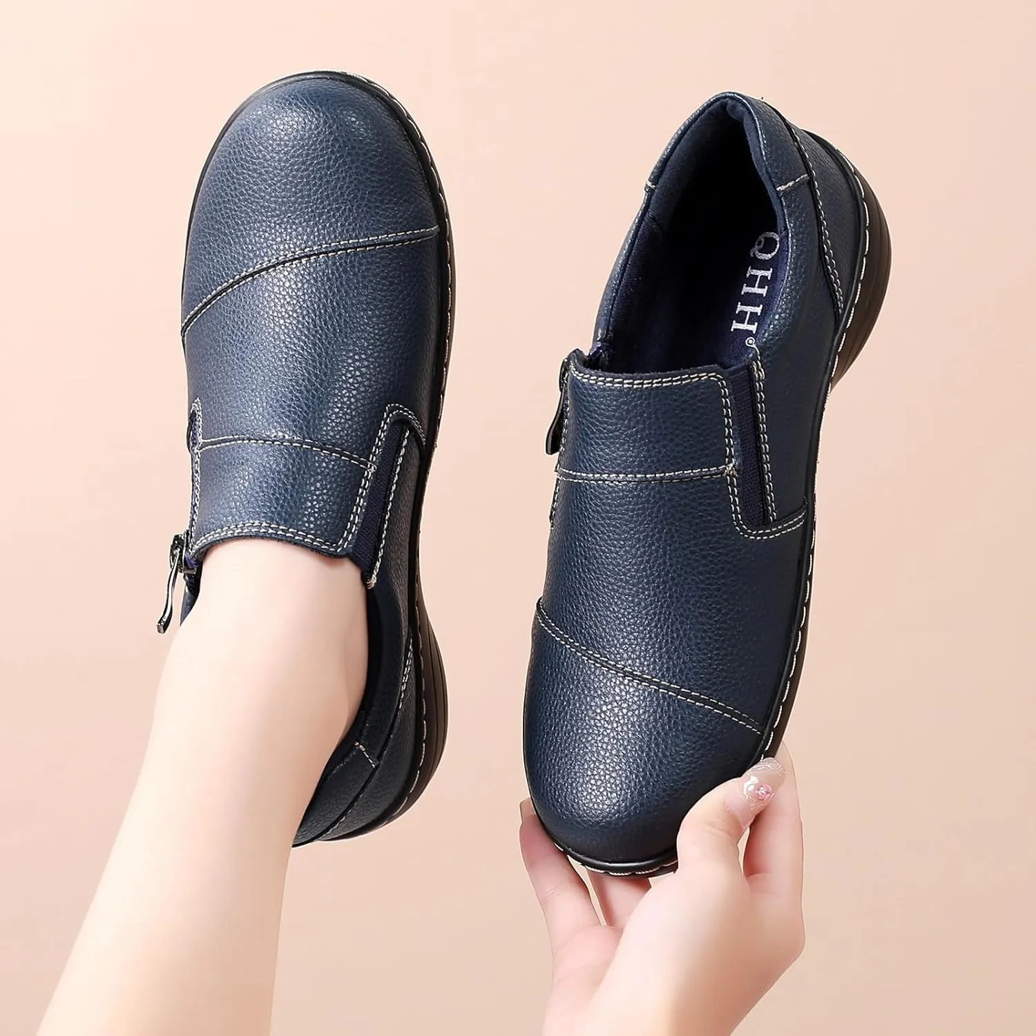 Loafers for Women Women's Loafers & Slip-Ons Zipper Walking Flats Casual Shoes Orthopedic Shoes Comfortable Dress Shoes Office Work Shoes