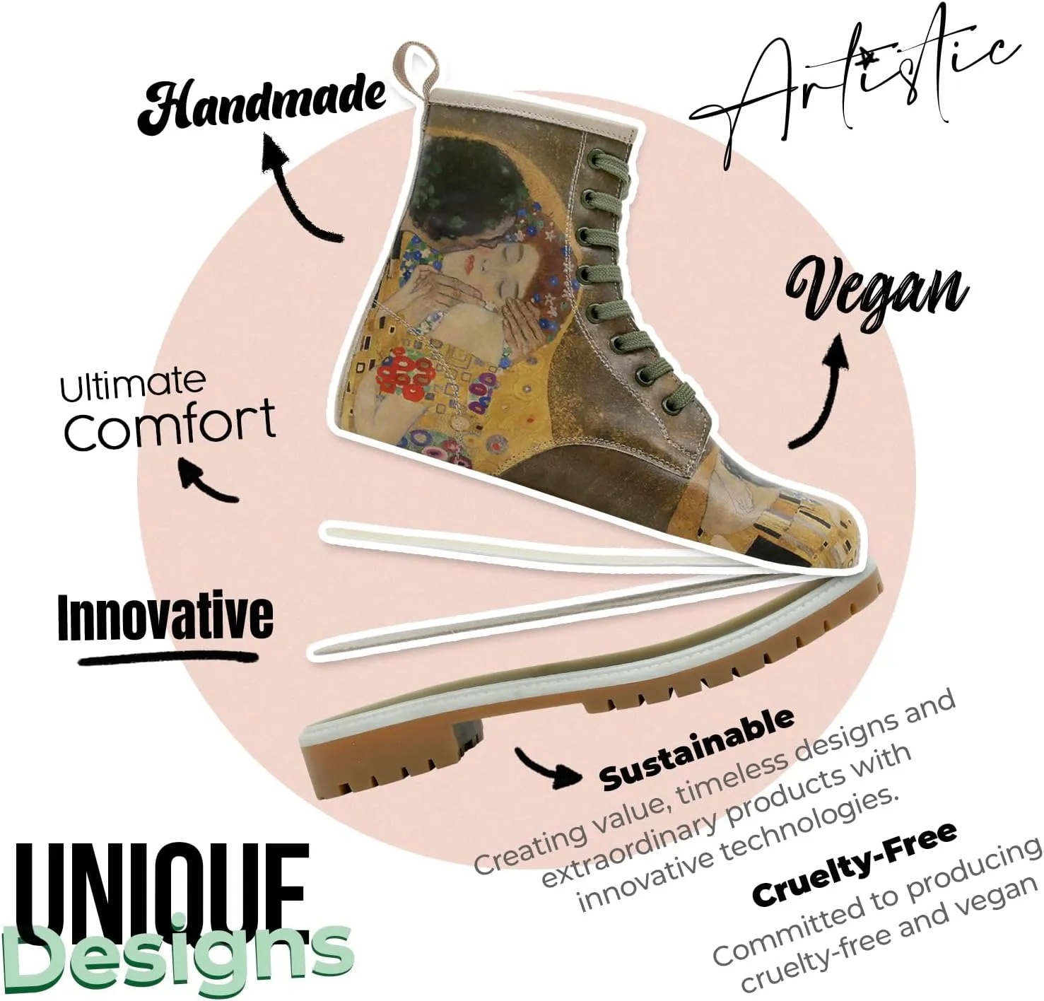 Long Boots for Women – Vegan Leather and Unique Design Womens Winter Boots, Comfortable and Stylish Womens Boots