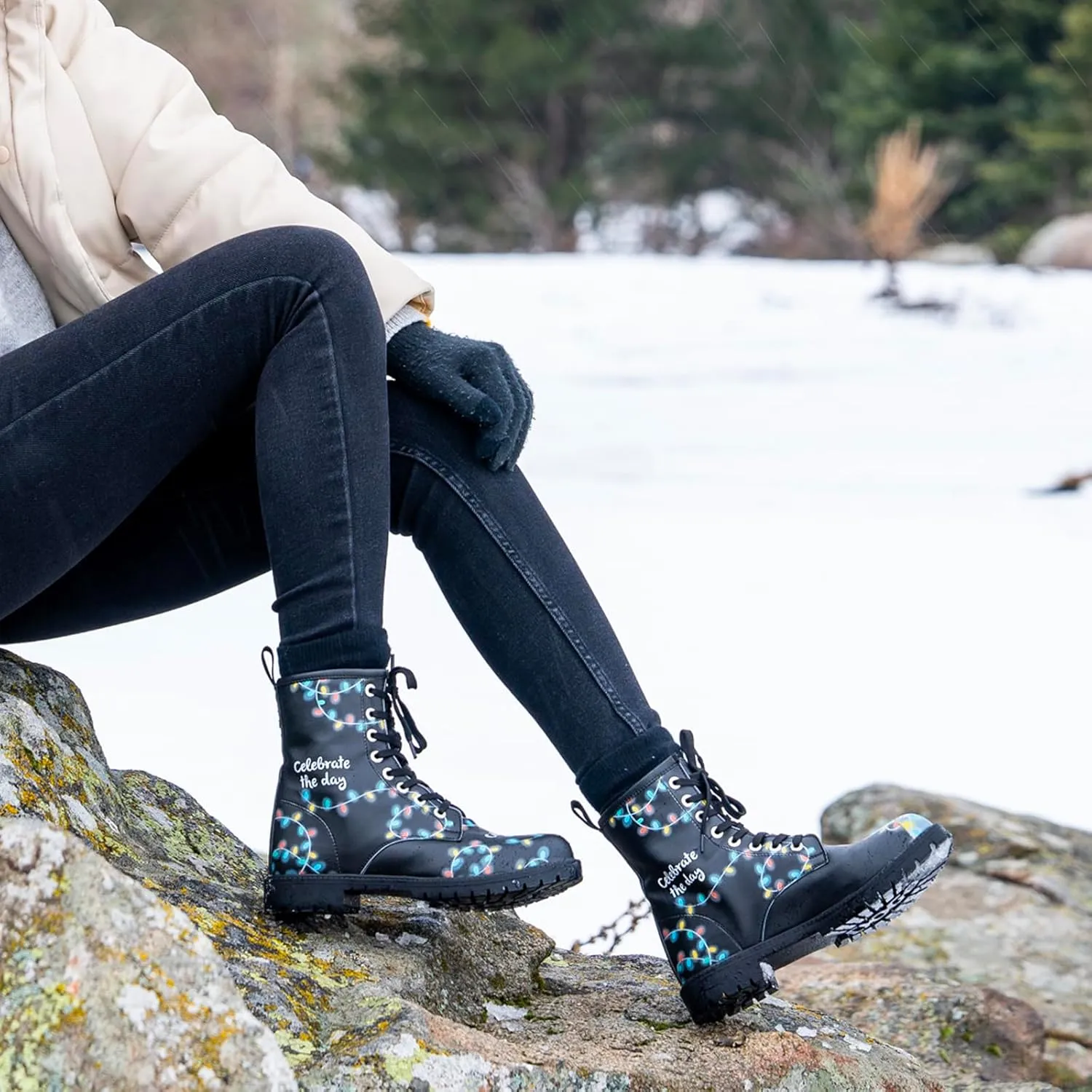 Long Boots for Women – Vegan Leather and Unique Design Womens Winter Boots, Comfortable and Stylish Womens Boots