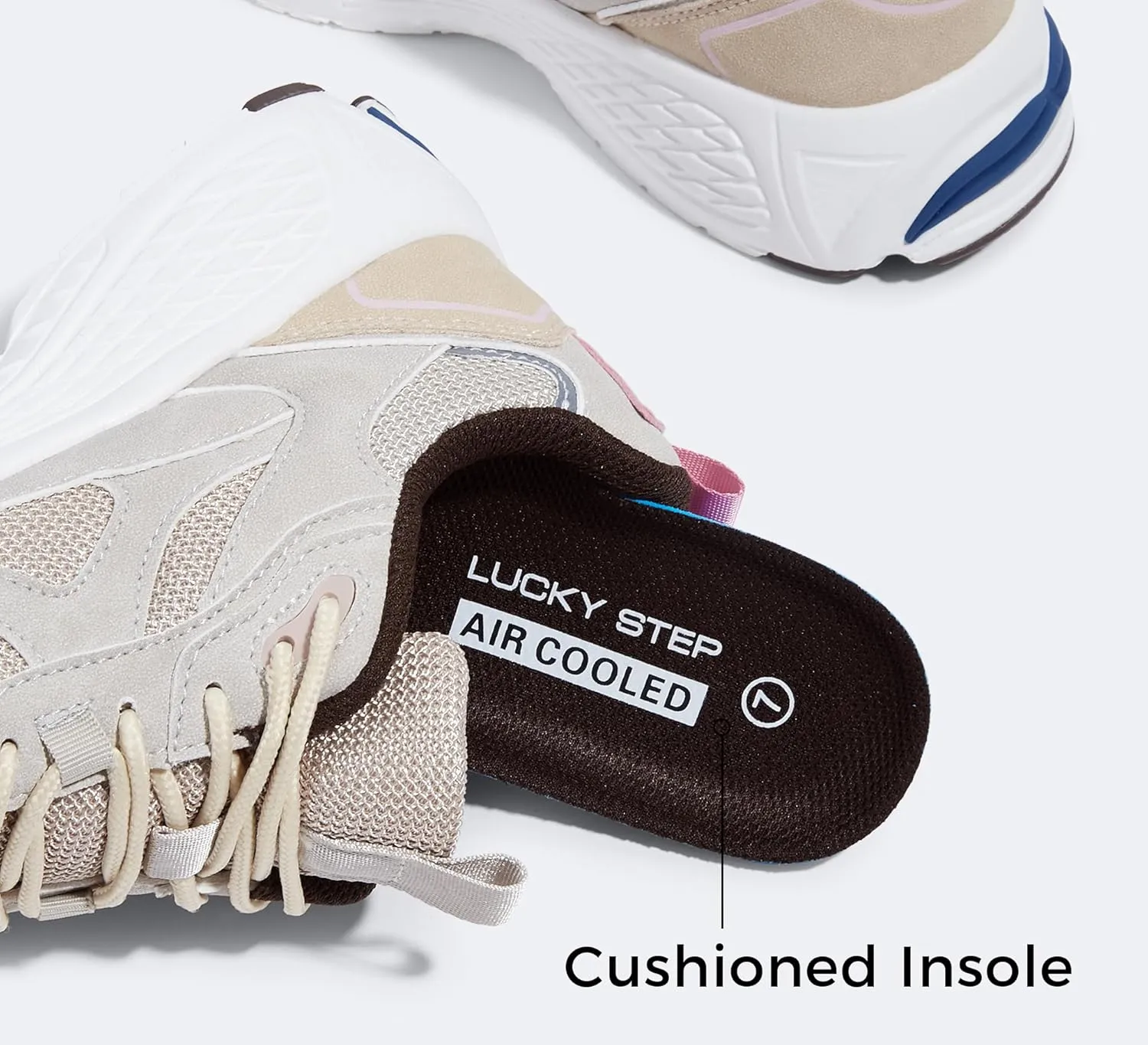 LUCKY STEP Women's Platform Chunky Fashion Sneakers Mesh Casual Running Tennis Workout Sport Work Trendy Athletic Walking Shoes