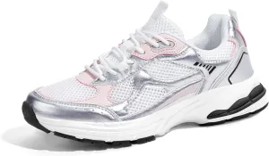 LUCKY STEP Women's Platform Chunky Fashion Sneakers Mesh Casual Running Tennis Workout Sport Work Trendy Athletic Walking Shoes