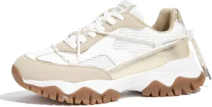LUCKY STEP Women's Platform Colorful Fashion Sneakers Tennis Retro Colorblock Adjustable Lace Lifestyle Stylish Cute Chunky Dad Casual Walking Shoes