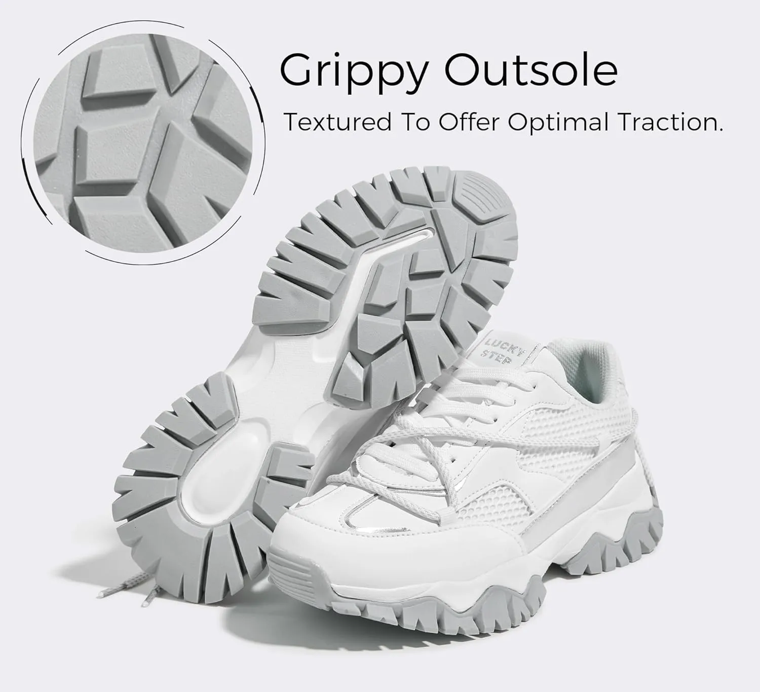 LUCKY STEP Women's Platform Colorful Fashion Sneakers Tennis Retro Colorblock Adjustable Lace Lifestyle Stylish Cute Chunky Dad Casual Walking Shoes