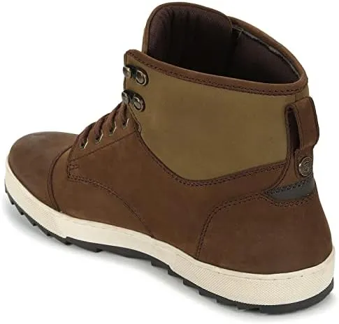 Maverick Brown Shoes Ridding Boots - Premium Nubuck Leather Shoes with Velvet Finish, Casual & On-Road Wear