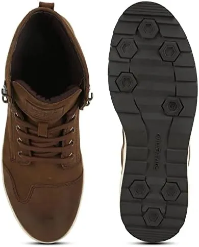 Maverick Brown Shoes Ridding Boots - Premium Nubuck Leather Shoes with Velvet Finish, Casual & On-Road Wear