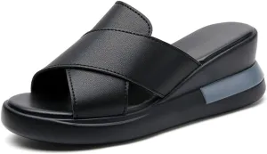 Maylrvjv Womens Platforms Wedge Sandals Comfortable Lightweight Summmer Casual Slide Sandals Slip On Flip Flops