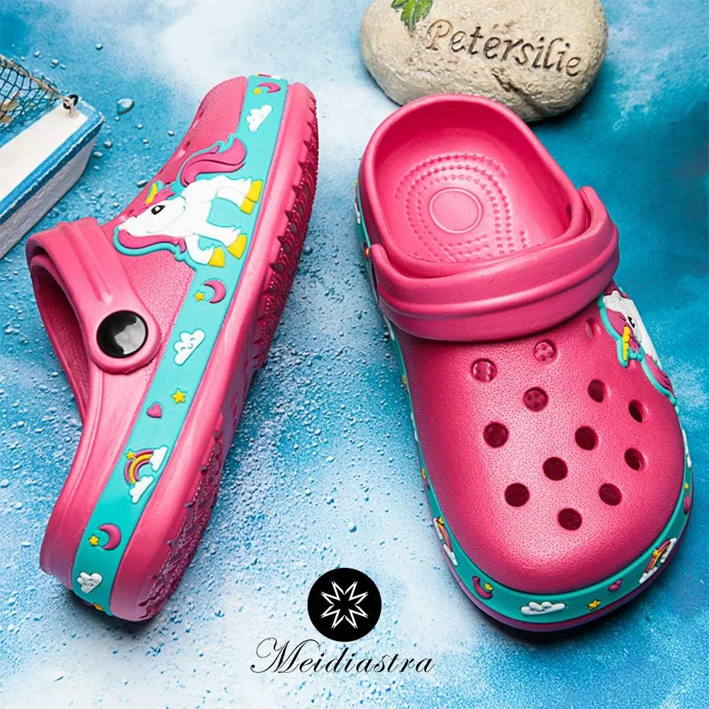Meidiastra Kids Boys Girls Cartoon Clogs Slippers Toddler Slip On Lightweight Beach Pool Sandals
