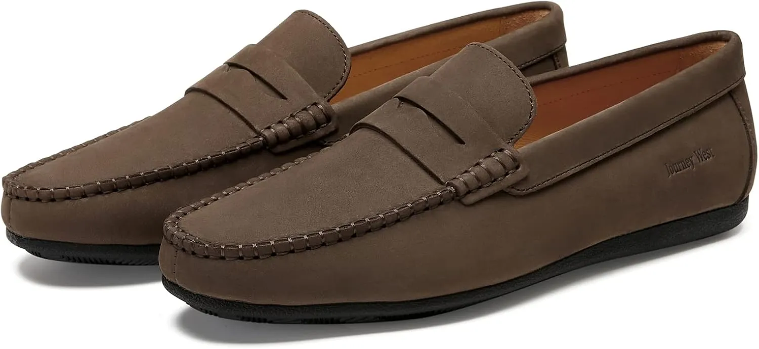 Mens Casual Loafer Shoes Genuine Leather Driver Driving Style Moccasins Classic Comfortable Slip On Penny Loafers for Men