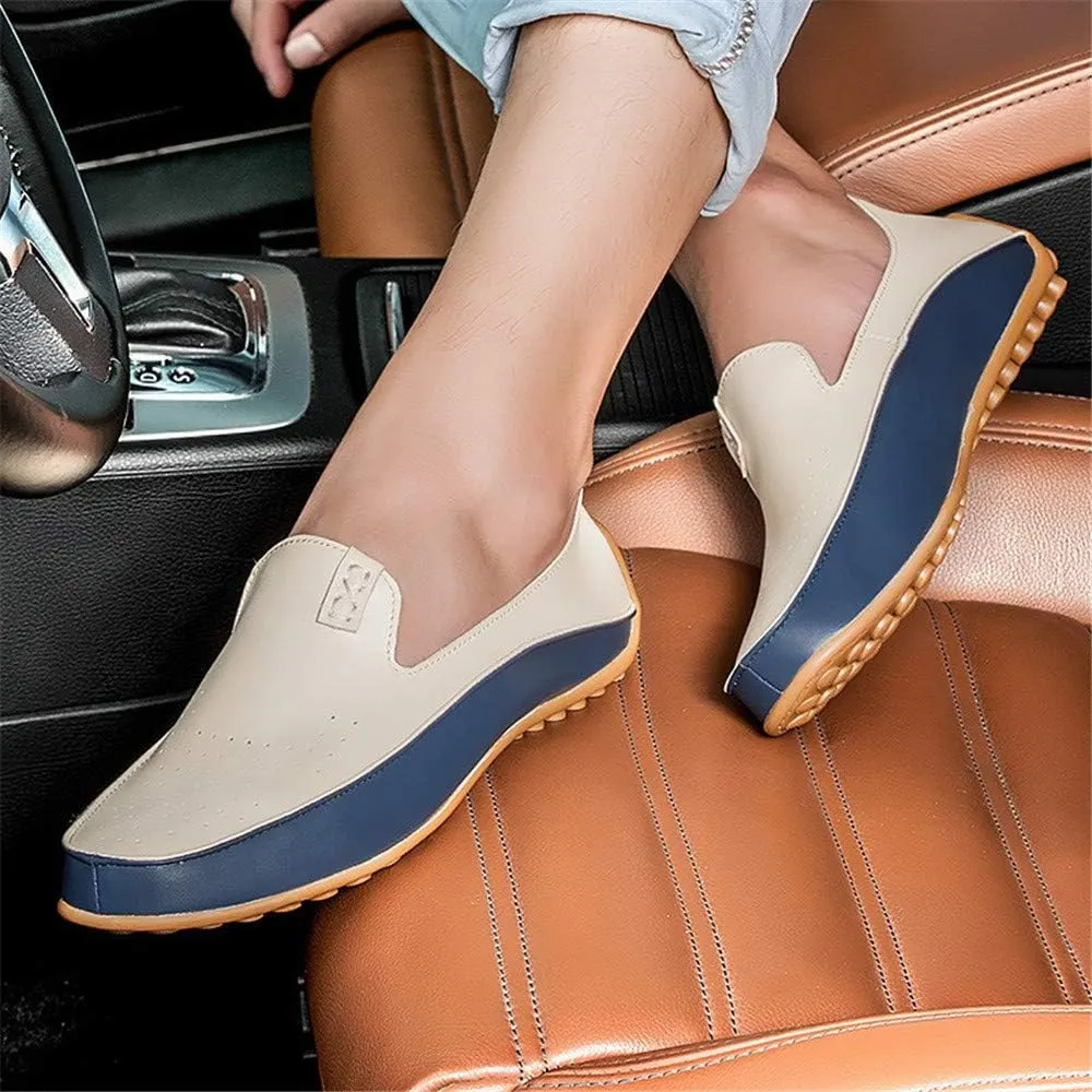 Men's Casual Loafers Summer Breathable Lightweight Smooth Microfiber Leather Shoes Fashion Hollow Soft Rubber Anti-Skid Driving Shoes