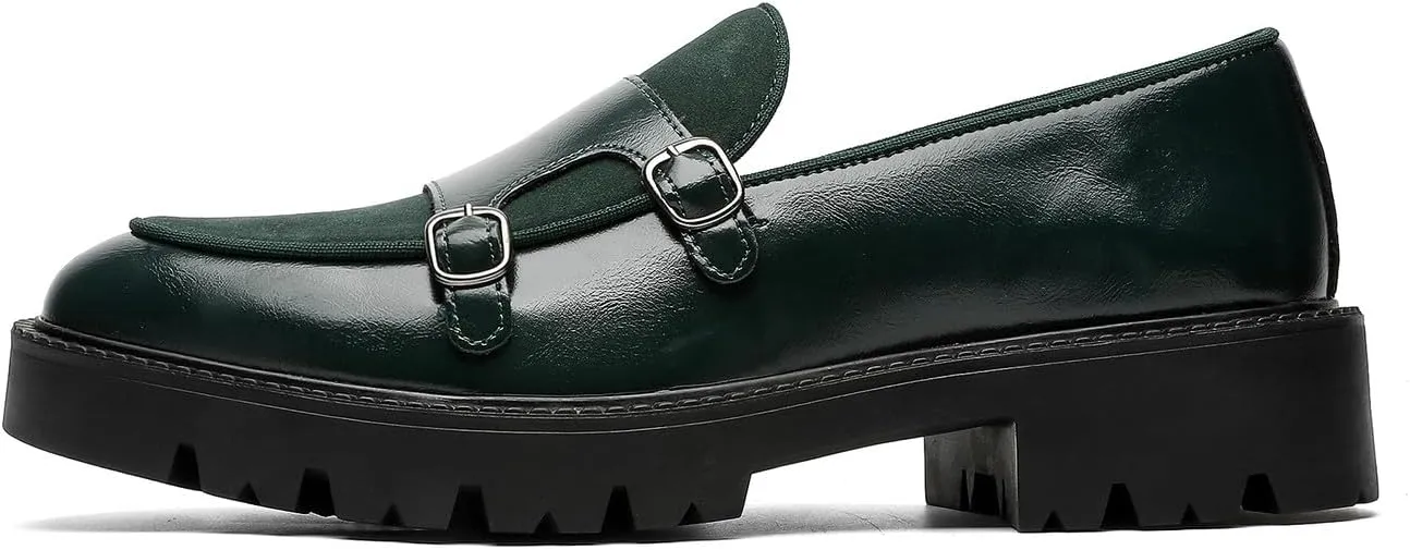 Mens Casual Shoes Slip On Loafers Dress Shoes for Men Fashion Prom Wedding Suede Monk Strap Loafers Comfortable Business Tuxedo Moccasins