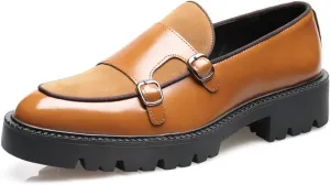 Mens Casual Shoes Slip On Loafers Dress Shoes for Men Fashion Prom Wedding Suede Monk Strap Loafers Comfortable Business Tuxedo Moccasins