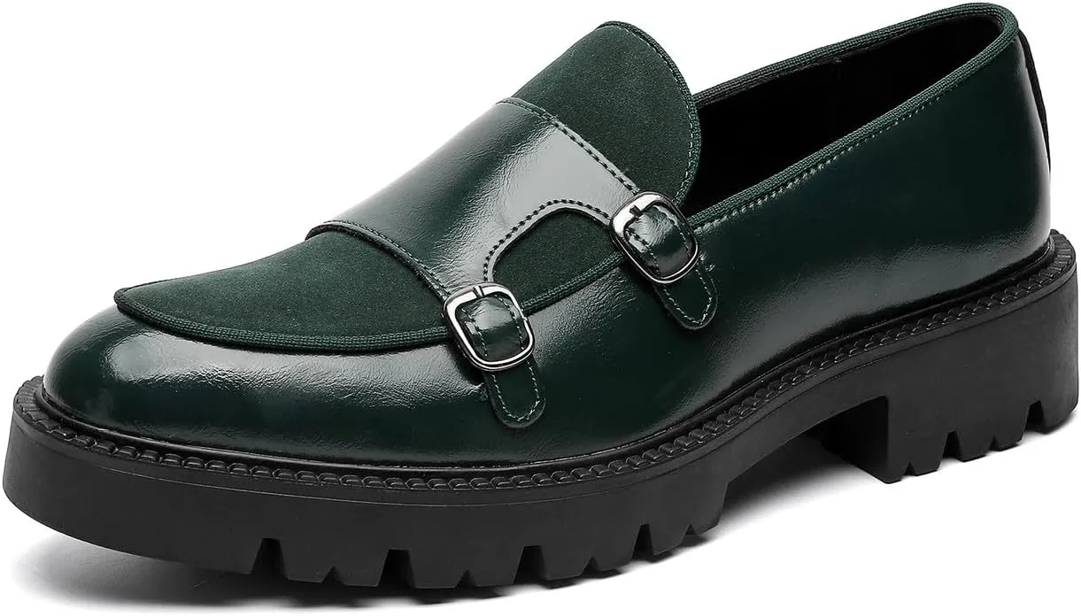 Mens Casual Shoes Slip On Loafers Dress Shoes for Men Fashion Prom Wedding Suede Monk Strap Loafers Comfortable Business Tuxedo Moccasins