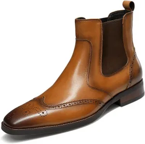 Mens chelsea boots Leather Formal Dress Boots