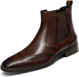 Mens chelsea boots Leather Formal Dress Boots
