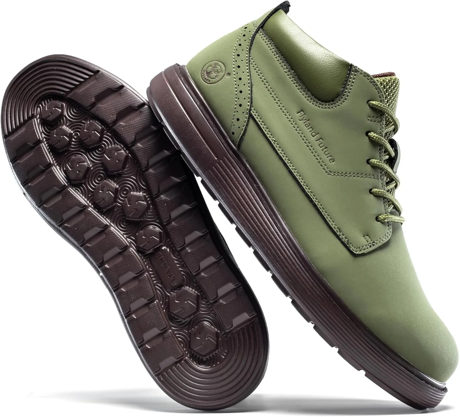 Men's Chukka Boots Casual Fashion Sneakers Lace Up Leather Ankle Boots Slip On Lightweight Walking Driving Shoes