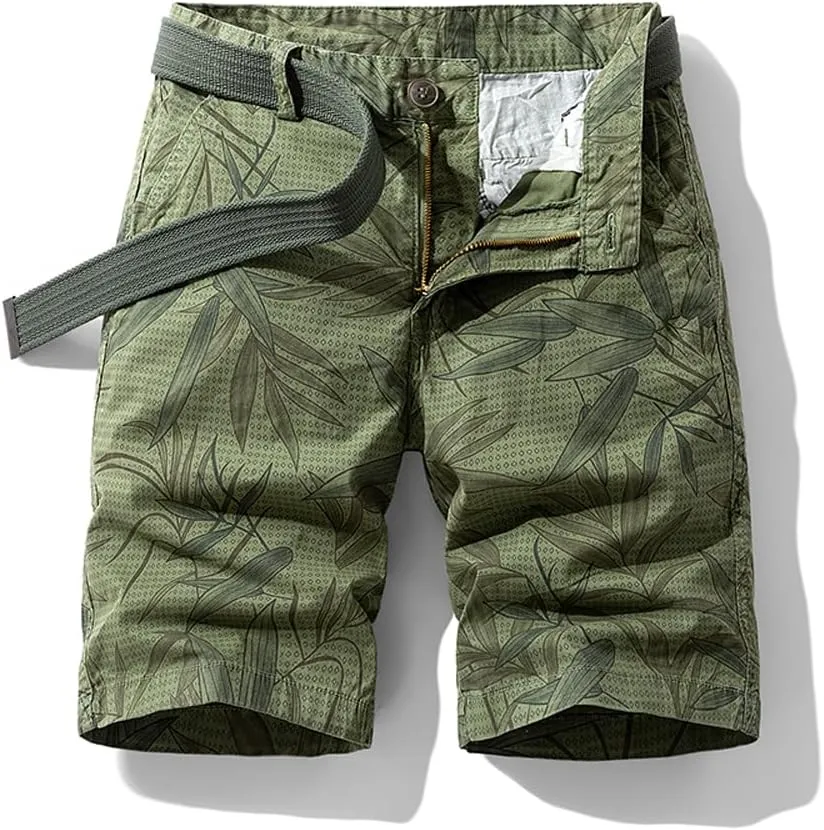 Men's Cotton Cargo Casual Shorts Summer Prints Regular Fit Stretchable Shorts
