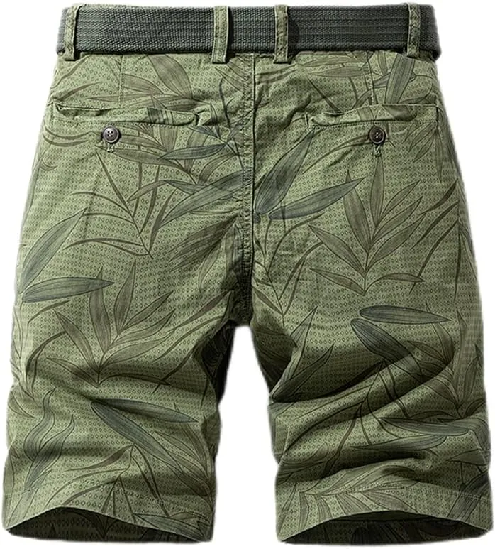 Men's Cotton Cargo Casual Shorts Summer Prints Regular Fit Stretchable Shorts