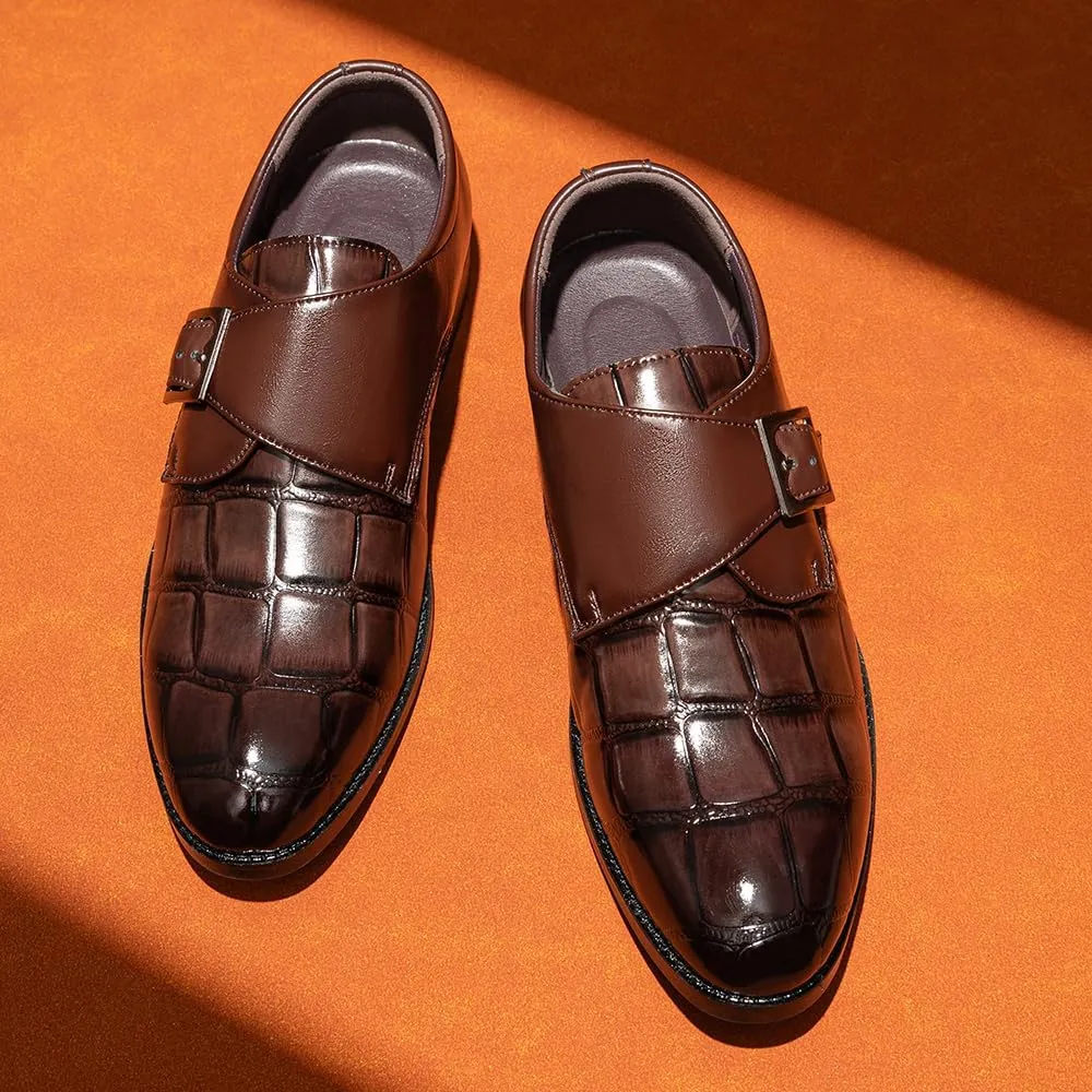 Men's Dress Loafer Shoes Monk Strap Slip On Loafers Men's Business Casual Shoes