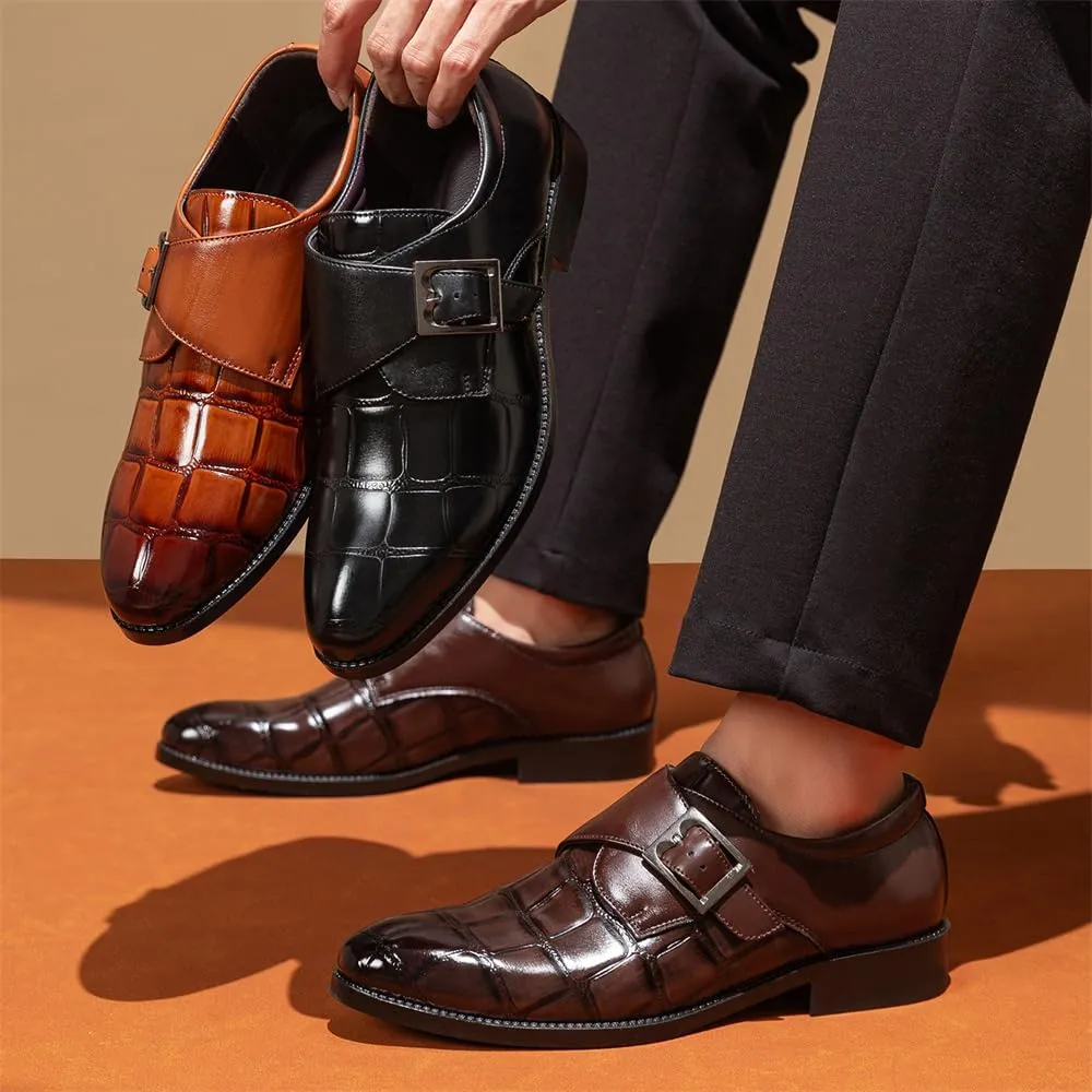Men's Dress Loafer Shoes Monk Strap Slip On Loafers Men's Business Casual Shoes