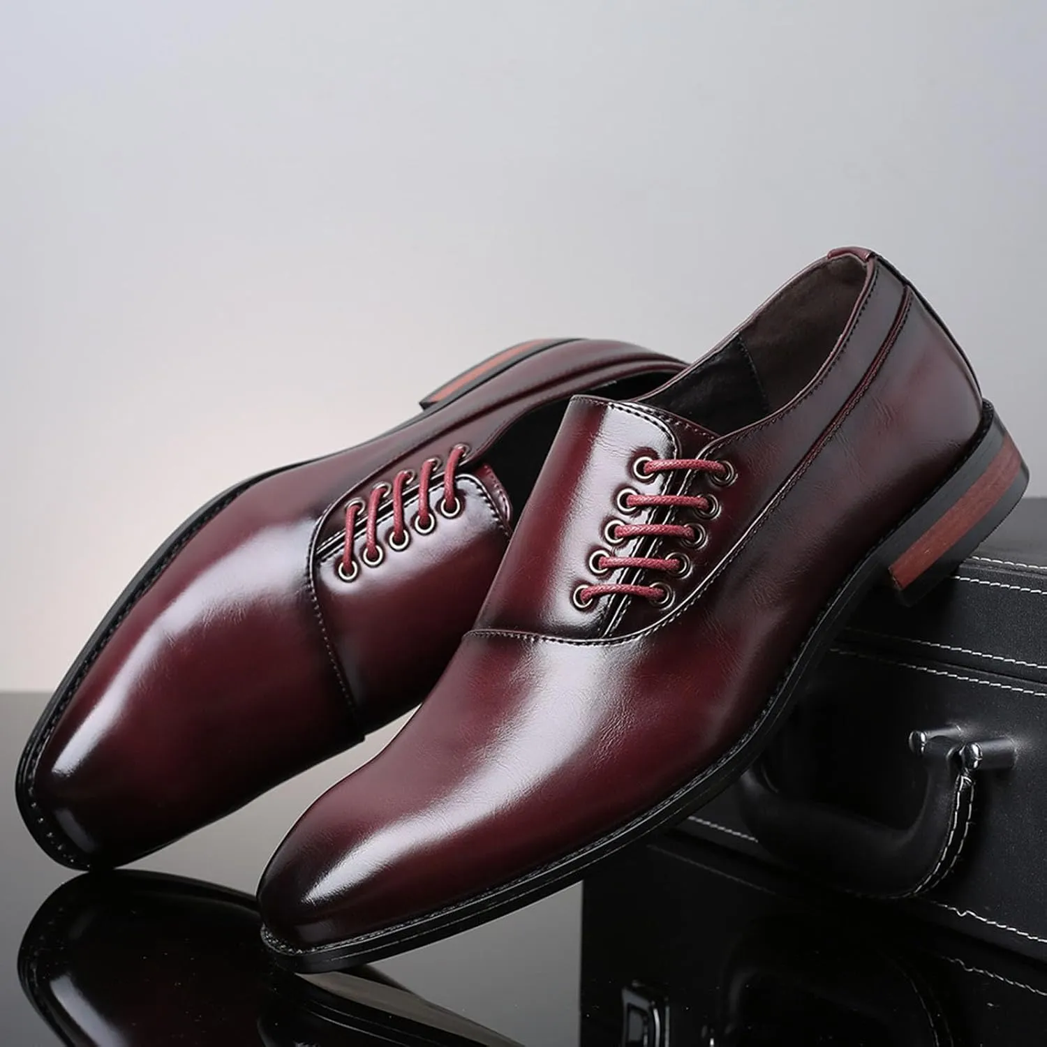 Men's Fashion Casual Side Straps Genuine Leather Loafers Shoes Classic and Comfortable Office Formal Oxford Shoes, Perfect for Business and Casual Wear