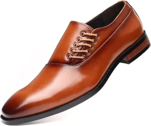 Men's Fashion Casual Side Straps Genuine Leather Loafers Shoes Classic and Comfortable Office Formal Oxford Shoes, Perfect for Business and Casual Wear