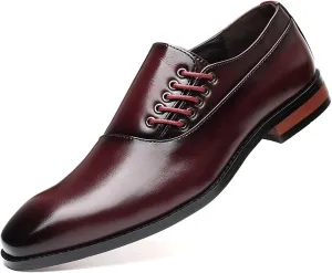 Men's Fashion Casual Side Straps Genuine Leather Loafers Shoes Classic and Comfortable Office Formal Oxford Shoes, Perfect for Business and Casual Wear